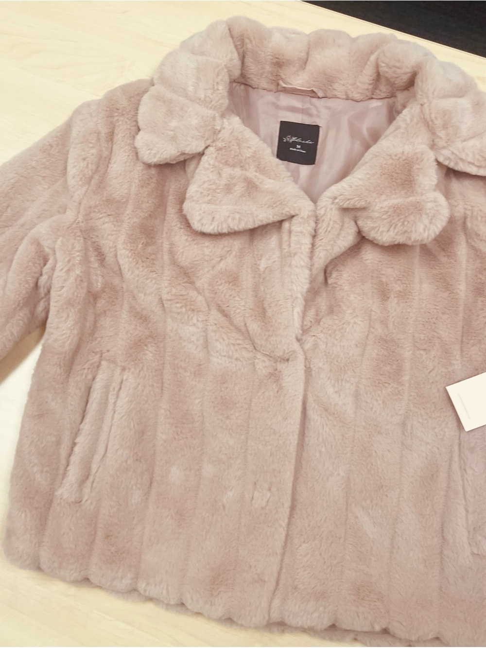 Girls' Plush Faux Fur Coat in Blush Pink - Stylish Winter Jacket